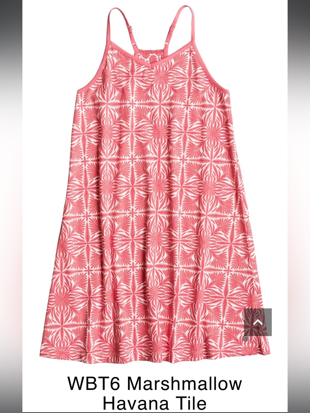 Roxy Girl Marshmallow Havana Tile Pink Patterned Knit Sundress Girls XL 14